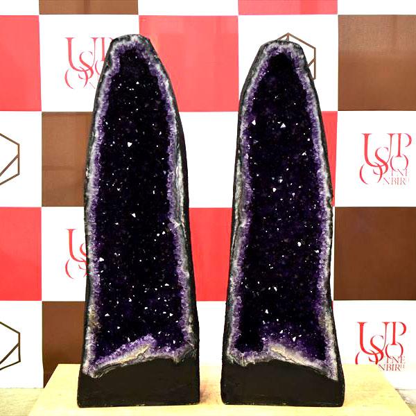 ペアドーム アメジスト ドーム 極上最高級 約215kg(2本合計) 濃紫