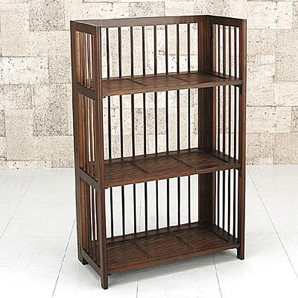 折りたたみラック 棚 3段 バンブー 竹 アジアン : うさぎ屋 インテリア