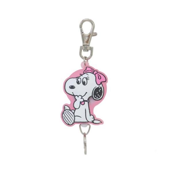 キーリング ラバーリールキーホルダー ピーナッツ スヌーピー ベル