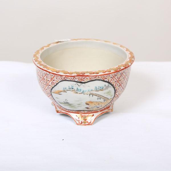 鉢：九谷焼 峰山 足付丸鉢 11.5cm *現品もの 資材 : 遊恵盆栽 Yahoo