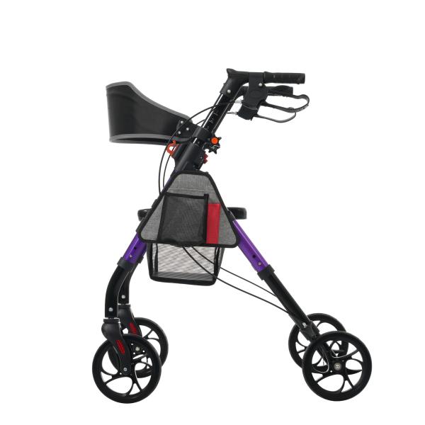 歩行器 シルバーカー 室外用 座れる 四輪 折りたたみ 高さ6段階調整 大