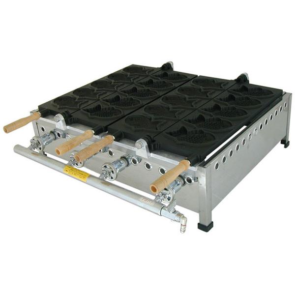 LPガス用 10匹フッ素加工付（業務用鯛焼き器）山下金物製 （送料無料