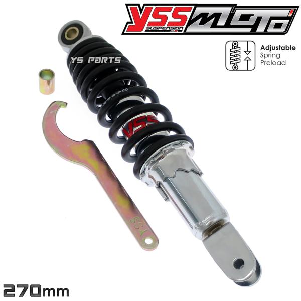 Wダンパー YSSリヤサス リアショック黒270mm ディオ AF18 クレア