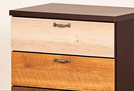 大川家具】チェスト 60cm幅-4段 ルコッタ ブラウン [中村敬木工