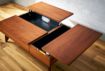 大川家具】金脚センターテーブル 110cm幅 セレナ ナチュラル/ブラウン