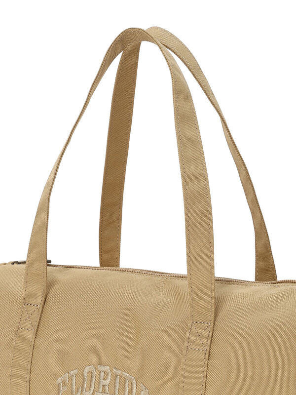 セール】 カレッジ刺繍ボストンバッグ（ブラック/ベージュ/バッグ