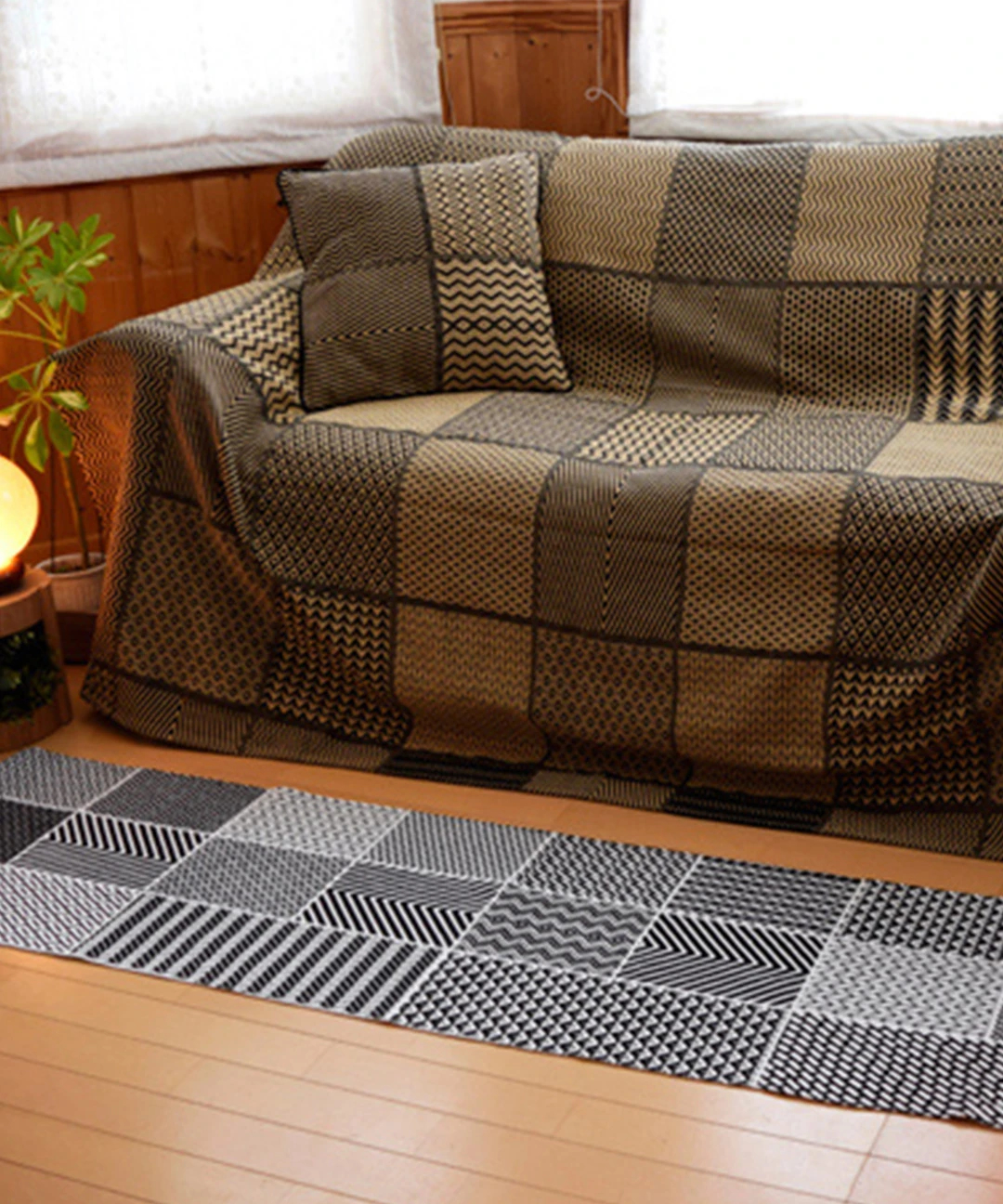 HERMES 青 ラグマット マルチカバー フリークロス ベッドカバー HERMES