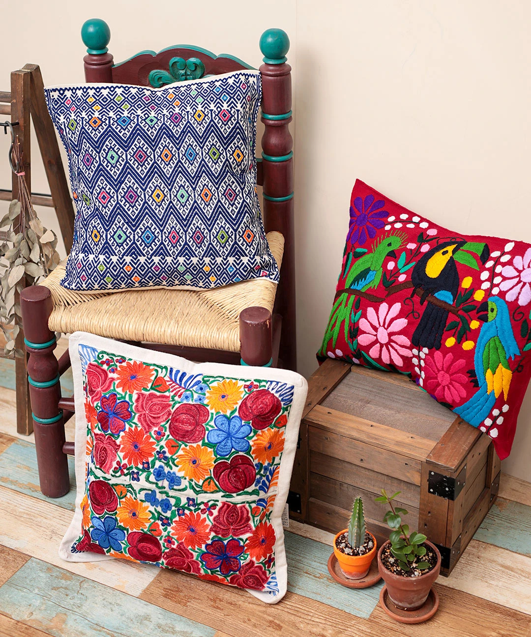 フラワー刺繍クッションカバー【WEB限定】 / その他インテリア