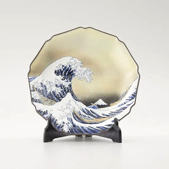 九谷焼 飾皿 | 北斎 神奈川沖浪裏 | 10号 皿立付 | 美山