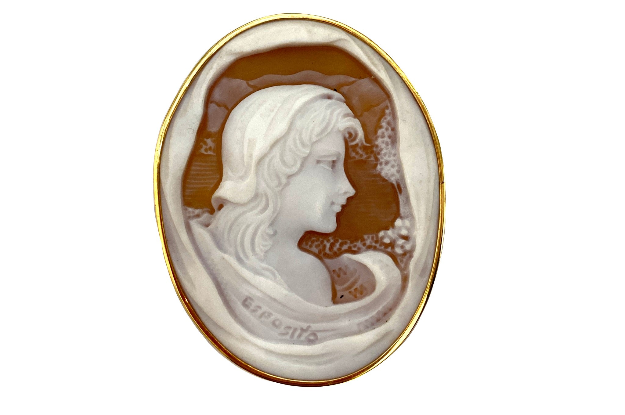 Esposito【フランチェスコ エスポジート】 K18シェルカメオブローチ兼