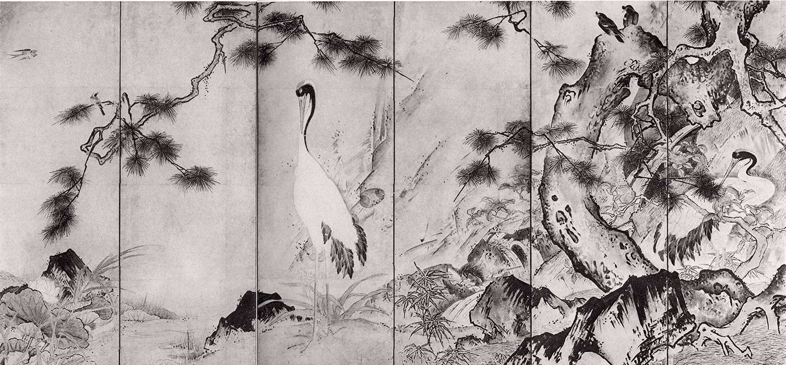 花鳥図屏風 かちょうずびょうぶ Flowers and birds figure screen