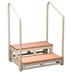 バリアフリー踏台 2段手すり1本タイプ デッキタイプ F2-1TD - 住宅改修