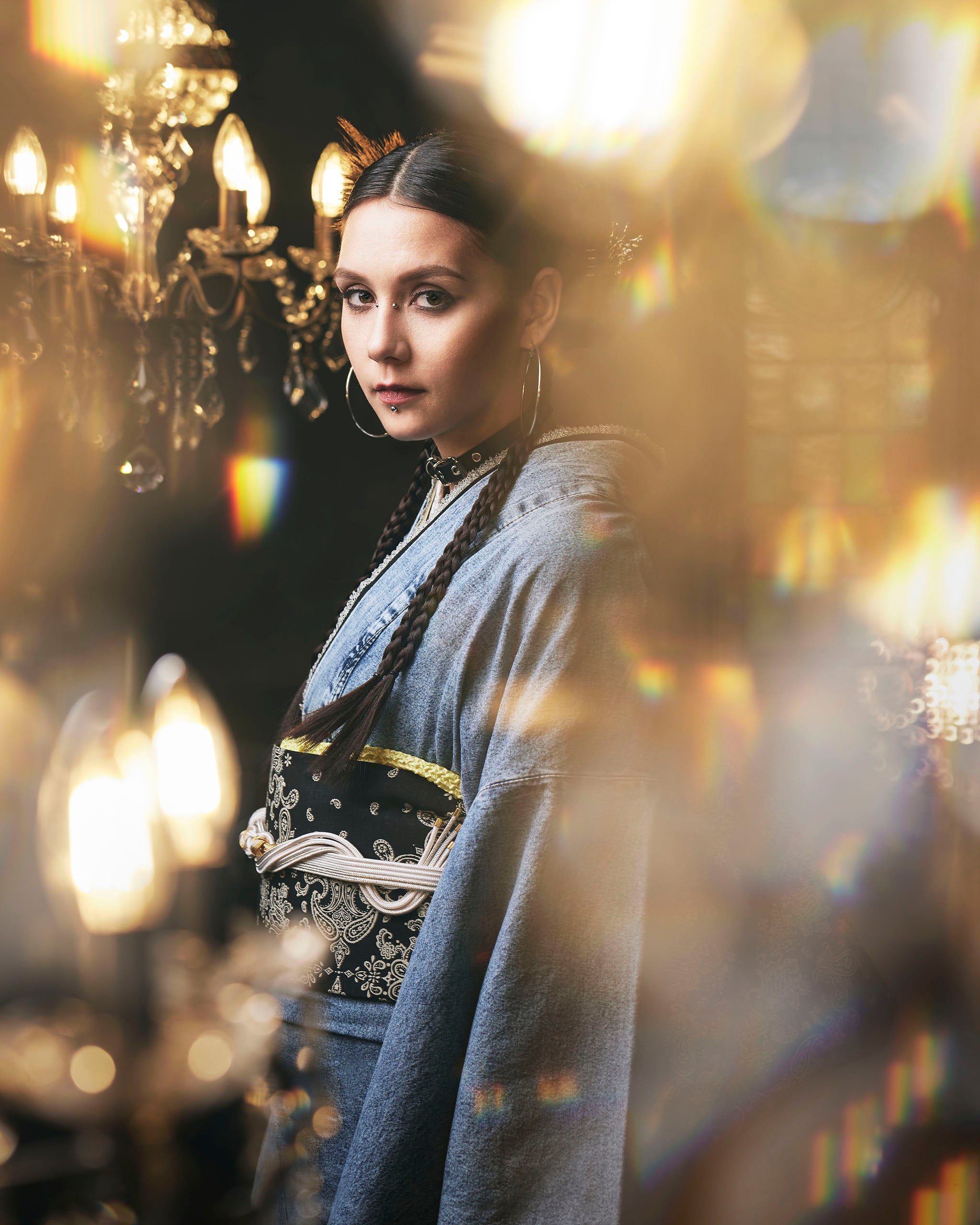 受注生産品】 ～夢幻～デニム振袖 ウォッシュドデニム 袋帯セット