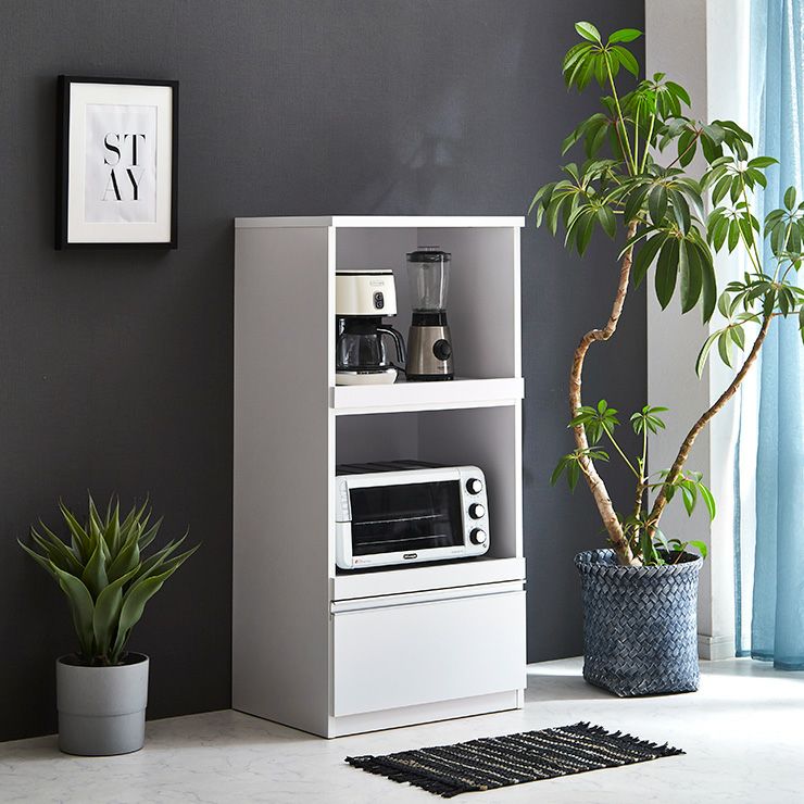 家電が3段置ける 省スペースにおすすめなコンパクトレンジ台 スイム