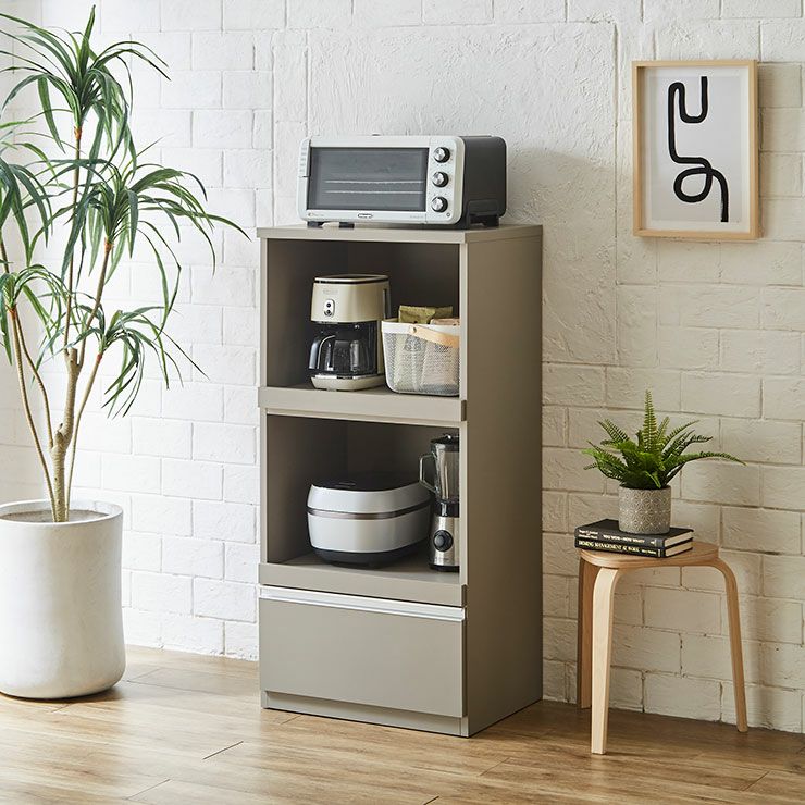 家電が3段置ける 省スペースにおすすめなコンパクトレンジ台 スイム