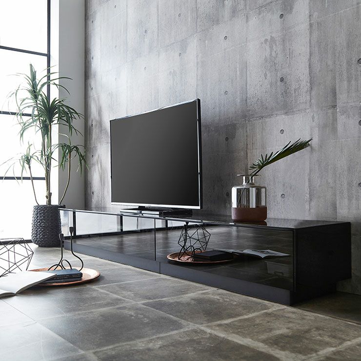 10センチ単位で幅が選べる テレビボード ルーチェ 鏡面ガラス 幅210