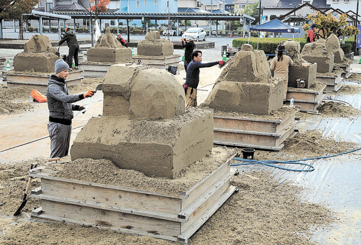 砂の芸術」、腕競う あすまで制作 見る側も楽しんで 東松島 | 河北新報