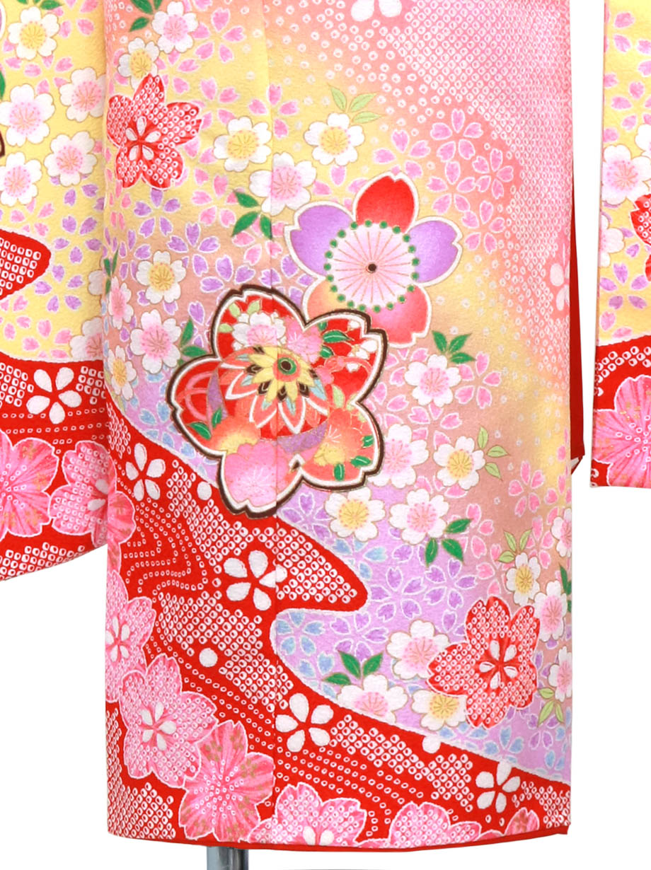 ピンクに桜と手鞠の着物／七五三・七歳女の子 | 宅配着物レンタルの