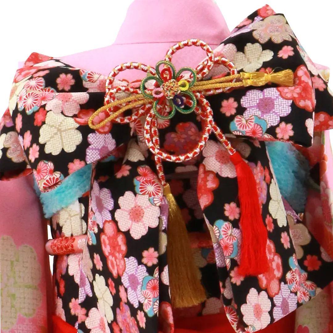 ピンク地に牡丹と雲柄の着物／七五三・七歳女の子 | 宅配着物レンタル