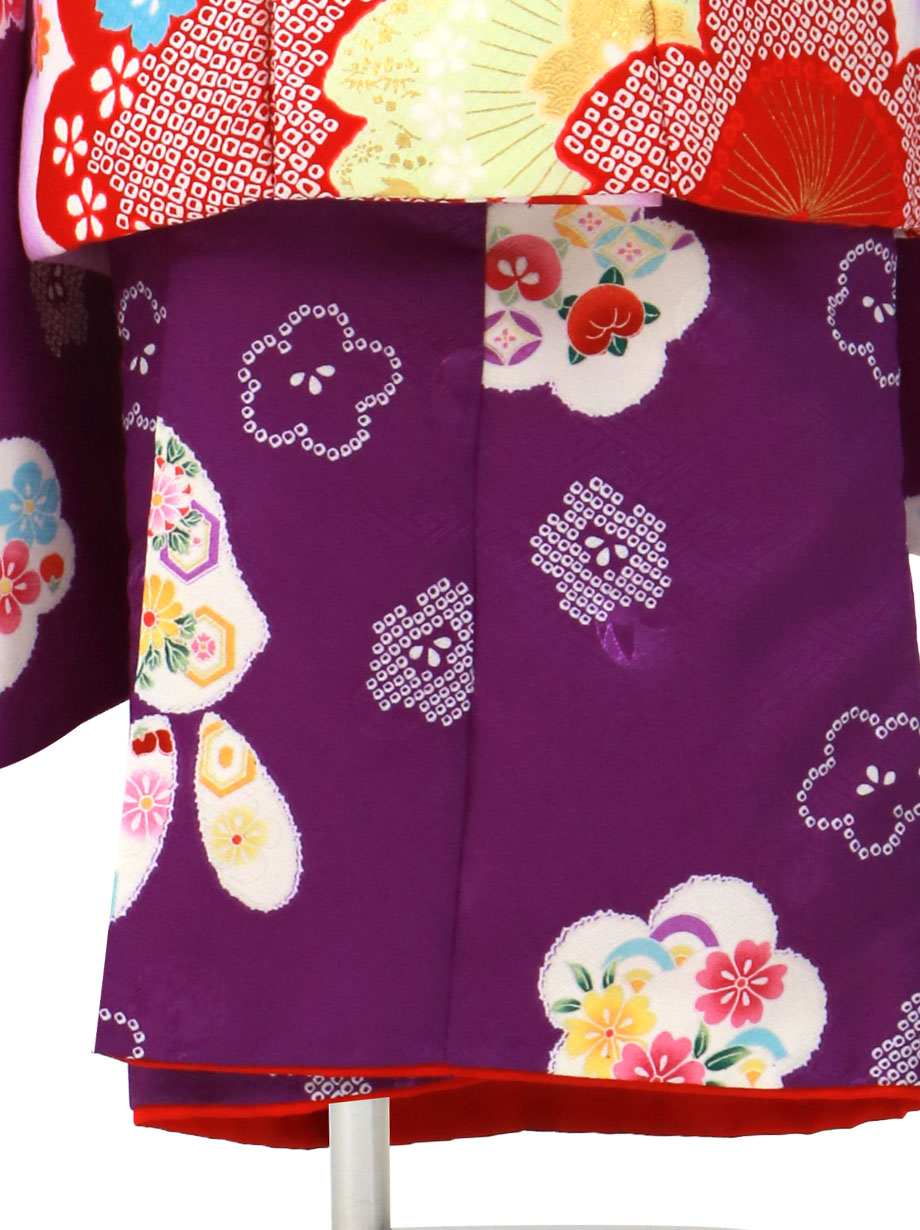 紫地にうさぎ、ラベンダーの被布コートセット／七五三・三歳女の子