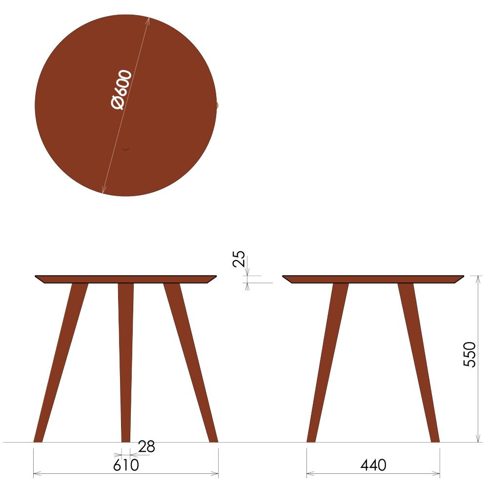 SELECTION サイドテーブル JYT49W(ウォールナット) – 柏木工株式会社