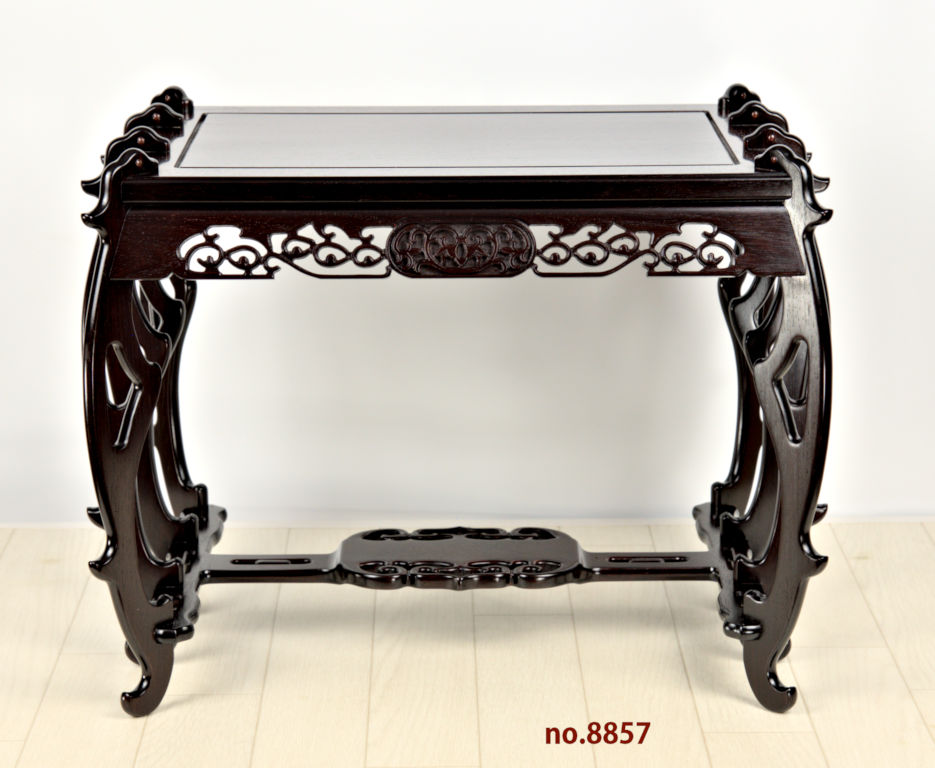 花台: 紫檀 八足中卓 日本製 高さ33.5cm 大阪唐木指物 no.8857 / 唐木