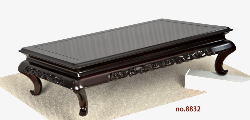 花台: 紫檀 史郎作 唐草 1.6尺 平台 大阪唐木指物工芸 no.8832 / 唐木