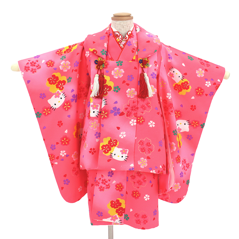 七五三レンタル｜三歳｜ピンク キティちゃん｜7333-00004｜着物