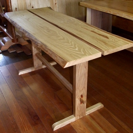 2枚の栗天板を使ったカウンターテーブル | 一枚板xオイル仕上げの専門