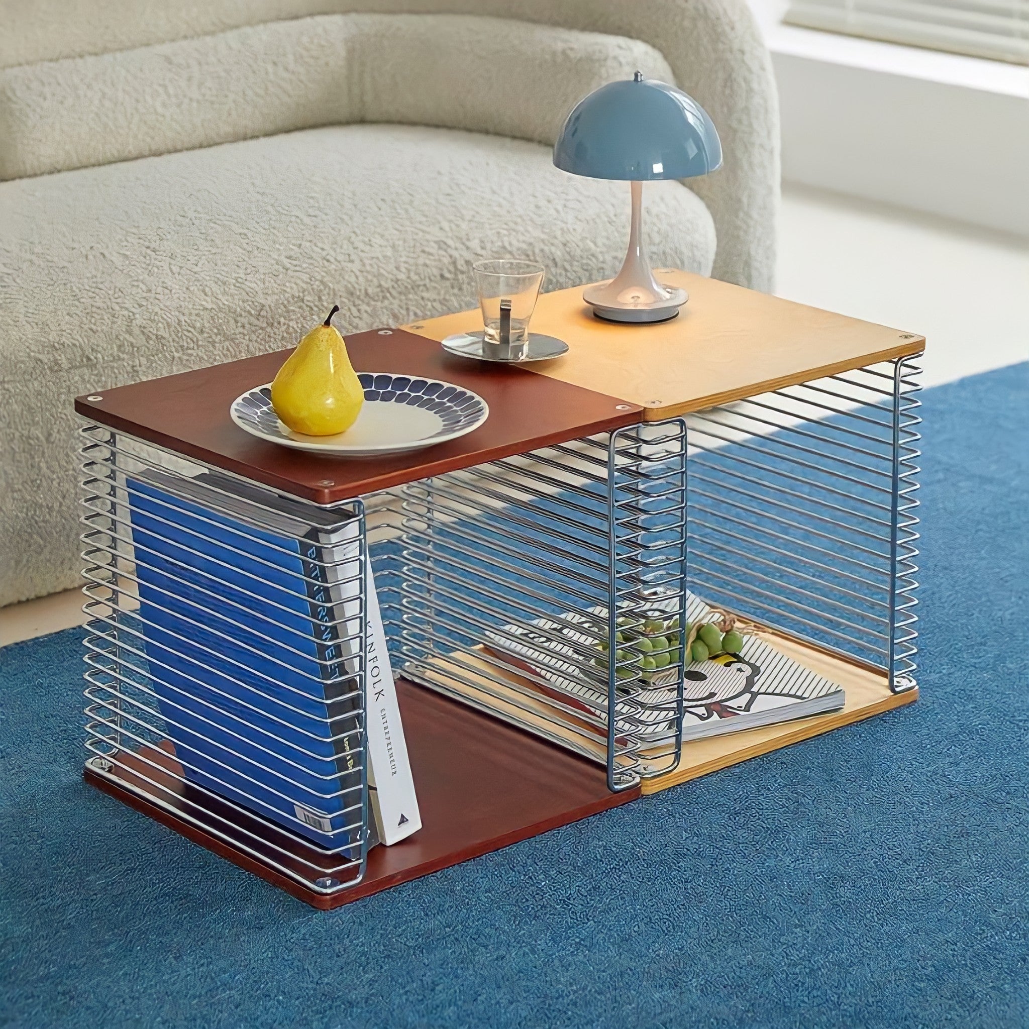 メタリックグリッドウッドサイドテーブル – kocol