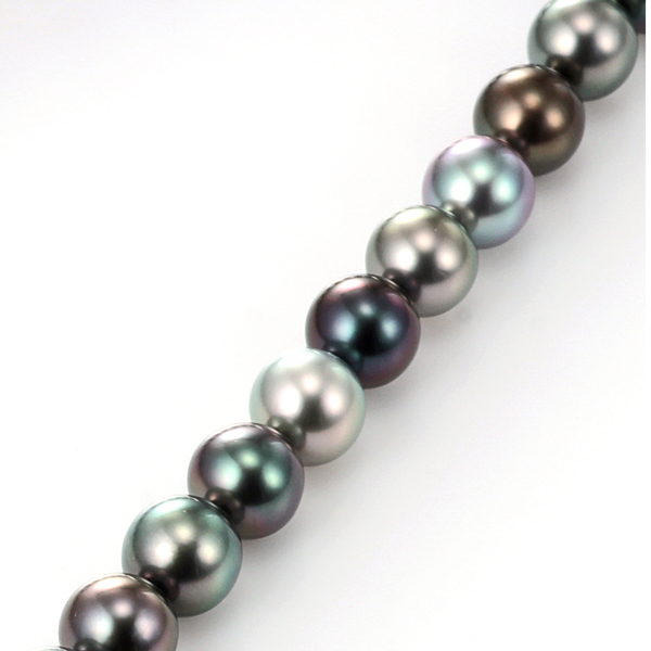 オーロラピーコック南洋黒蝶真珠ネックレス（9.0-10.0ミリ・マルチ