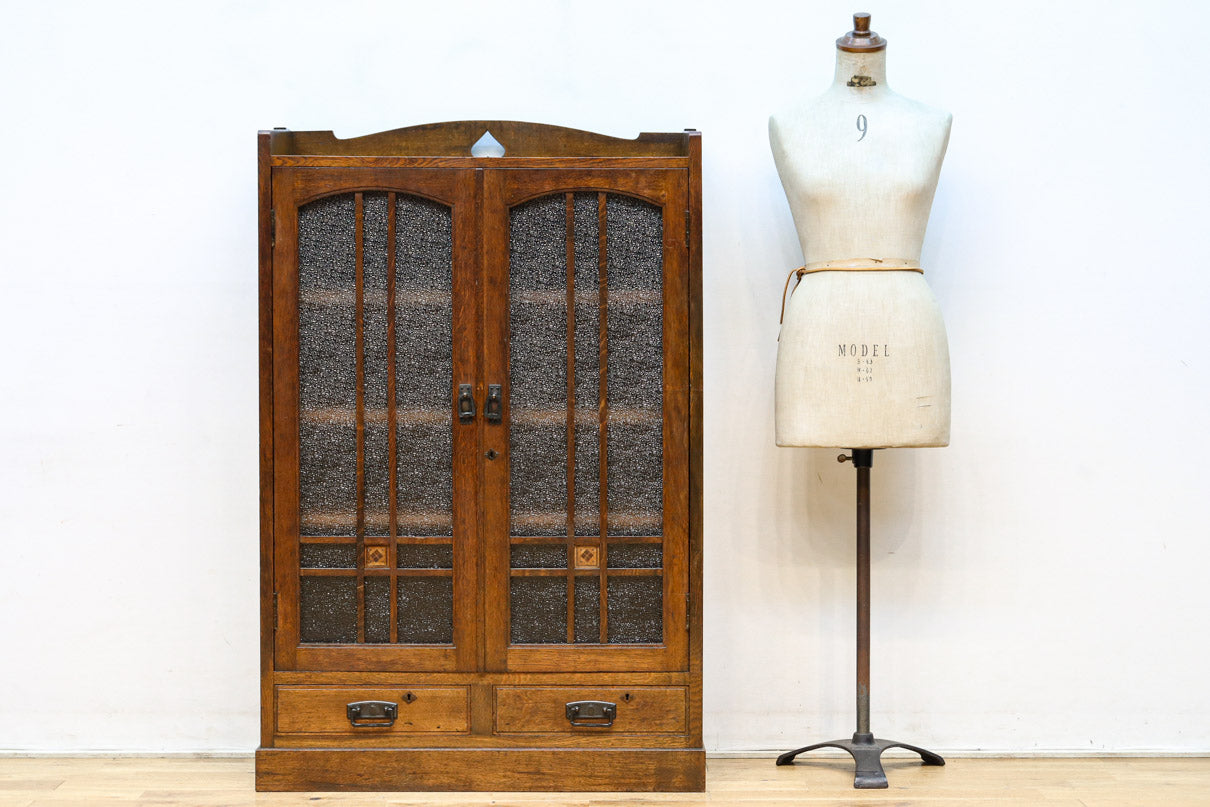 昭和レトロ‼ダイヤガラスが煌めくお洒落な本棚 BB3231 – 古福庵