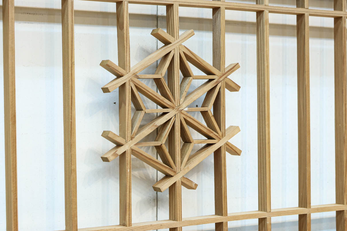 麻の葉組子が上品さを感じさせる欄間 EZ2678 在庫3枚 – 古福庵