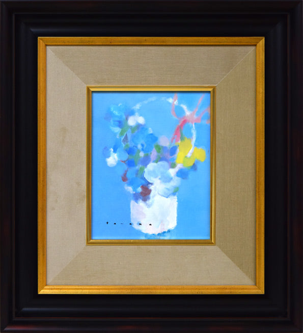 田中岑「バラ」油絵・F6号 絵画買取・販売の小竹美術