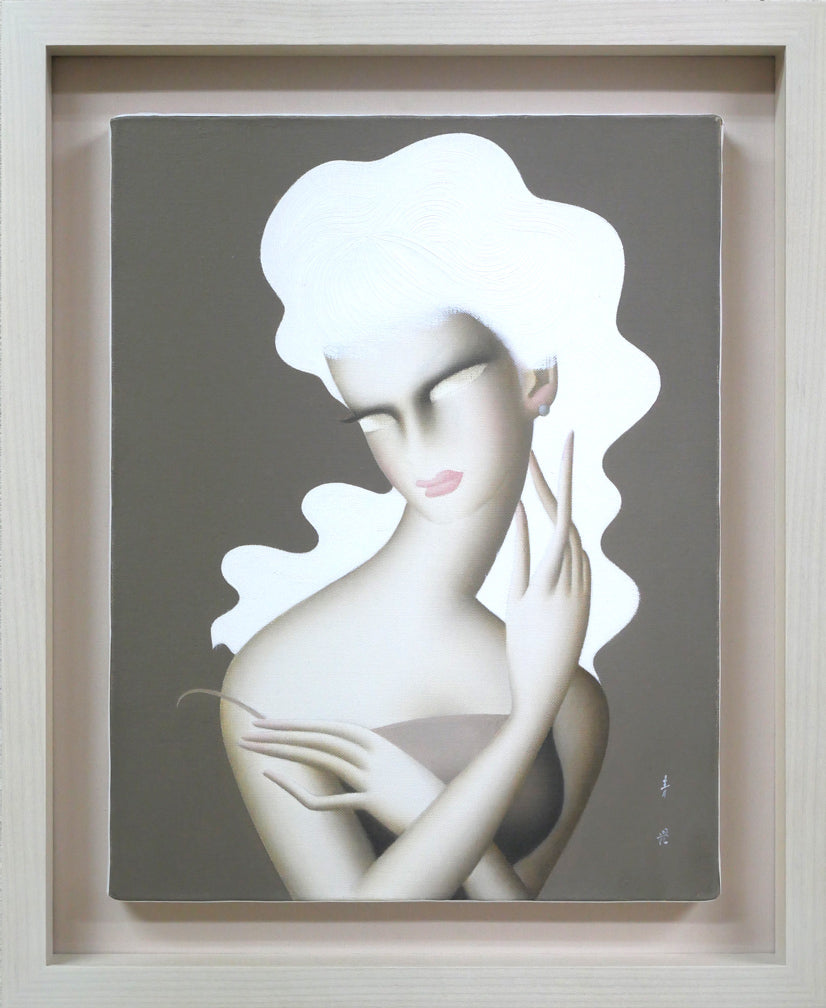 東郷青児「婦人像」水彩画・4号色紙 絵画買取・販売の小竹美術