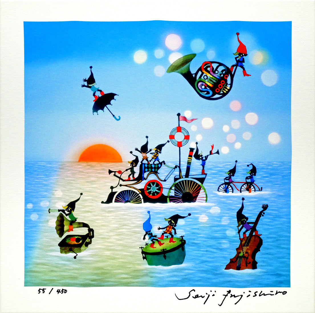 藤城清治「こびとの旅立ち」ジクレー版画 絵画買取・販売の小竹美術