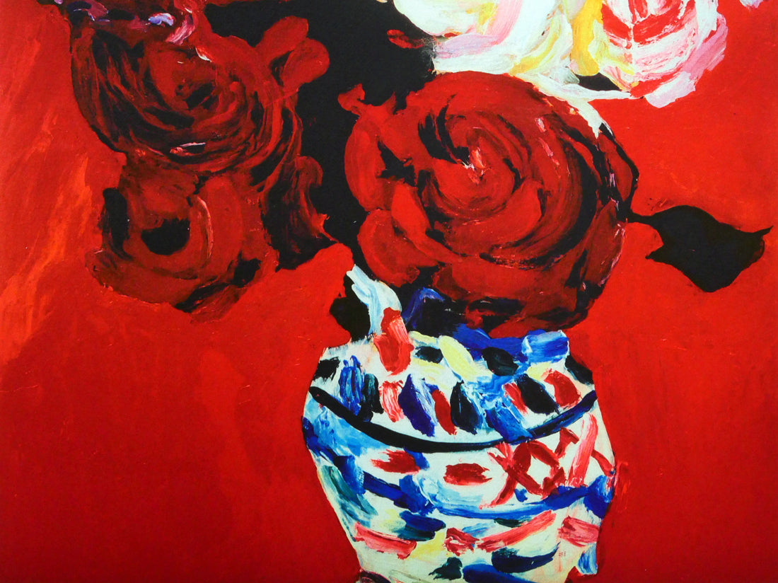 林武「薔薇」リトグラフ 絵画買取・販売の小竹美術