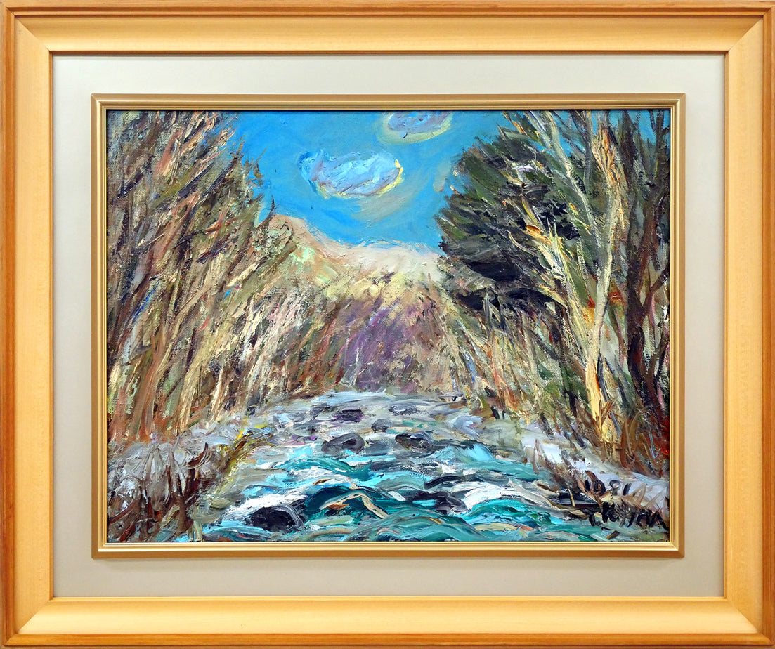 木島務「釧路幣舞橋」油絵・F8号 絵画買取・販売の小竹美術