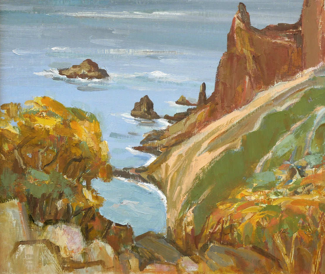 小川清「赤岩秋景（小樽）」油絵・F12号 絵画買取・販売の小竹美術