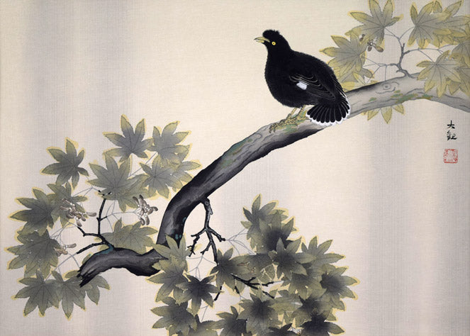 横山大観「叭叭鳥（ハハチョウ）」木版画 絵画買取・販売の小竹美術