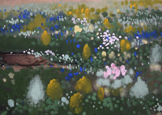 小浜亀角「大雪山風景」日本画・絹本・P8号 絵画買取・販売の小竹美術