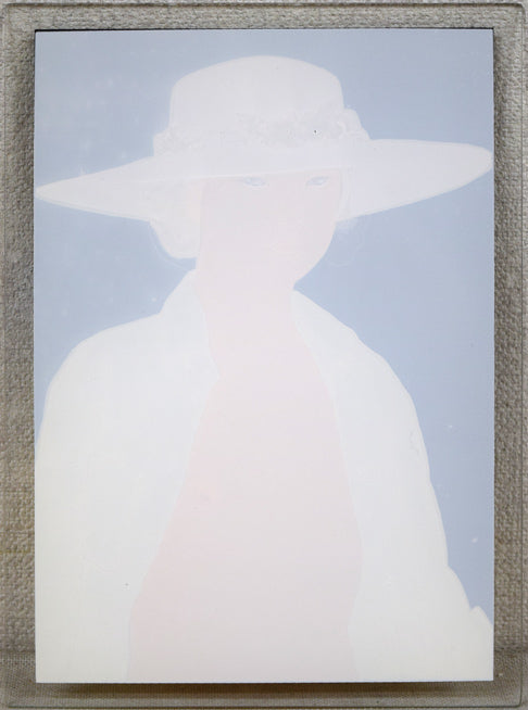 栗原喜依子「花飾りの帽子」ガラス絵版画 絵画買取・販売の小竹美術