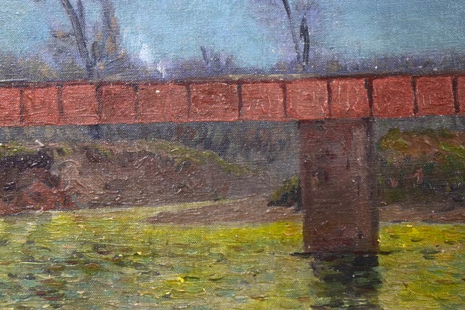 村田丹下「大雪山」油絵・P8号 絵画買取・販売の小竹美術