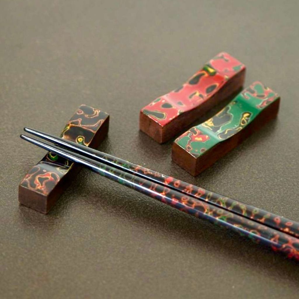 津軽 唐塗 角箸置き – 漆器 高翆