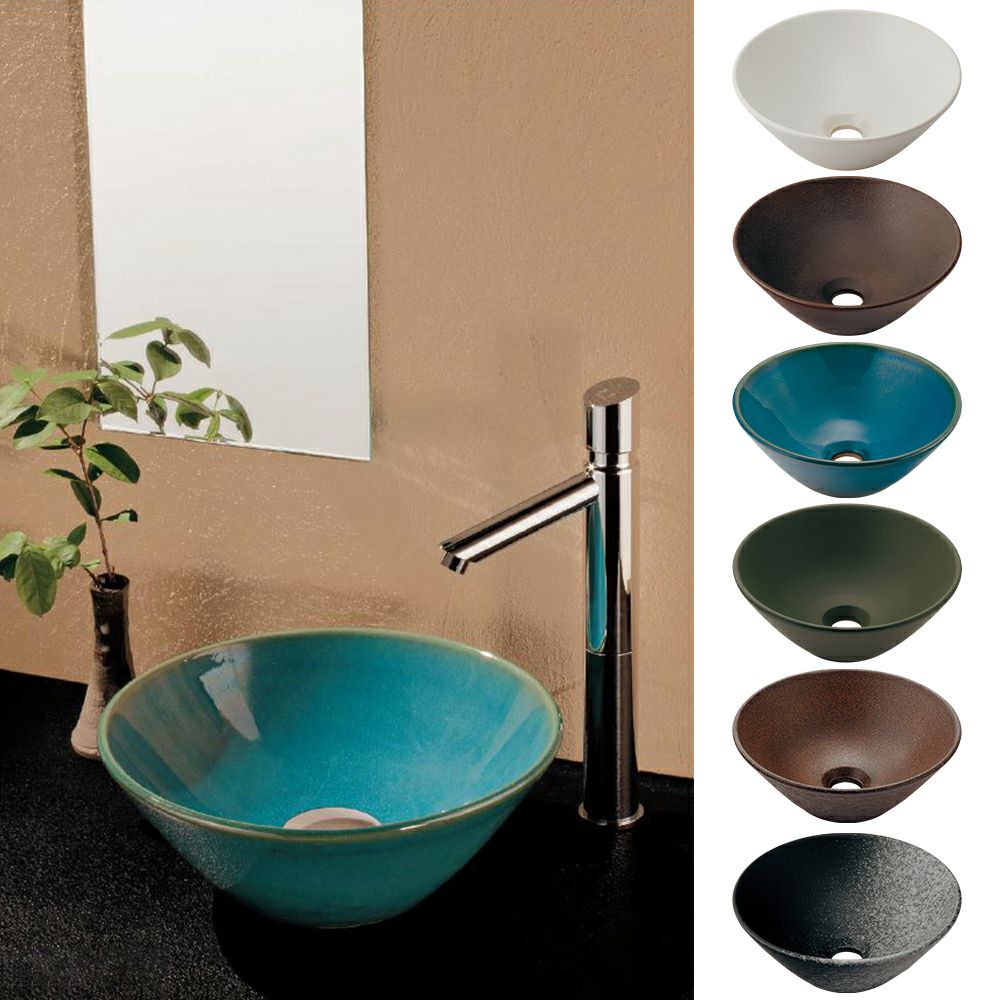 在庫限り]和もだん 洗面ボウル ボウル型 信楽焼 300×115mm 排水口丸