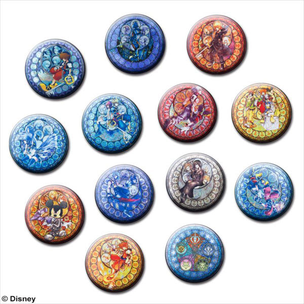 Kingdom Hearts Stained Glass Tin Badge Collection – Kumoneko
