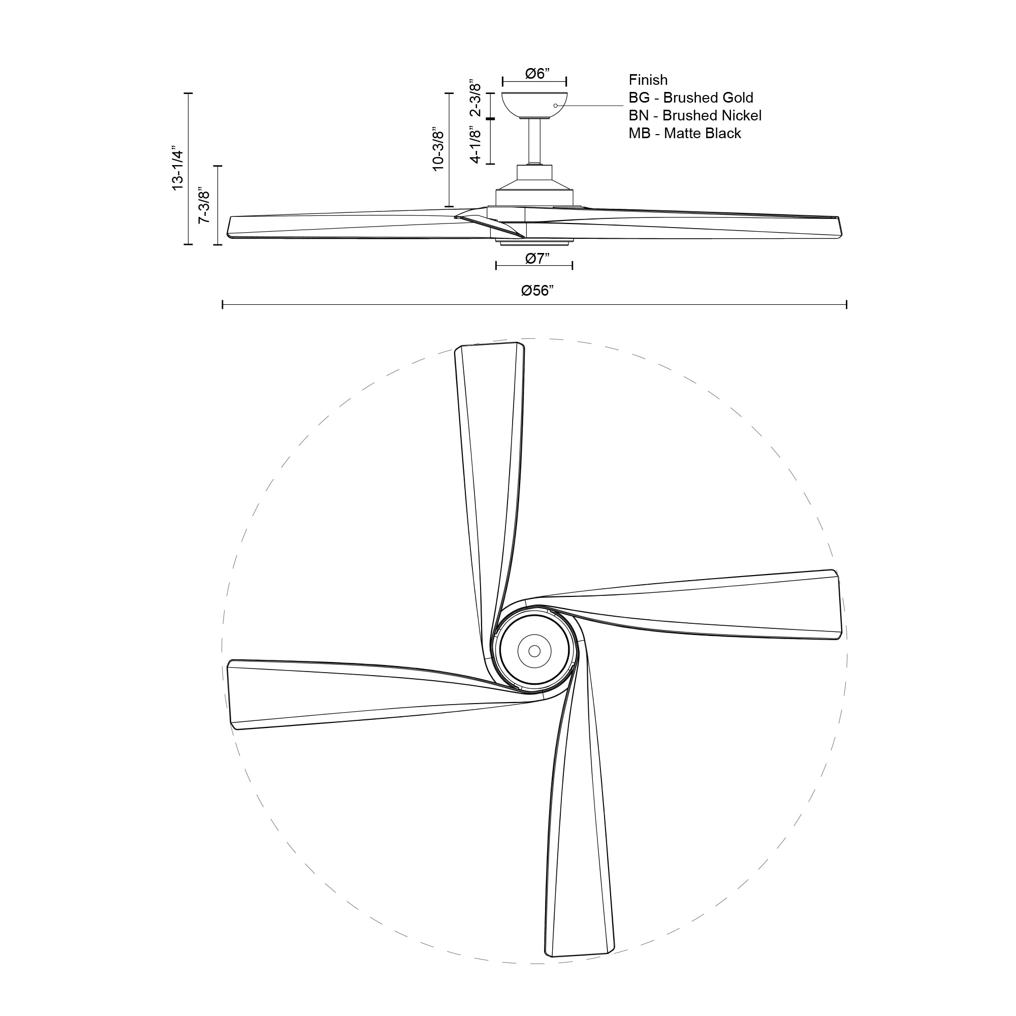 Horizon 56-in Ceiling Fan – Kuzco Lighting