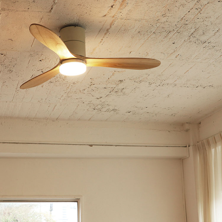 Modern Collection LED シーリングファン REAL wood blades (電球色