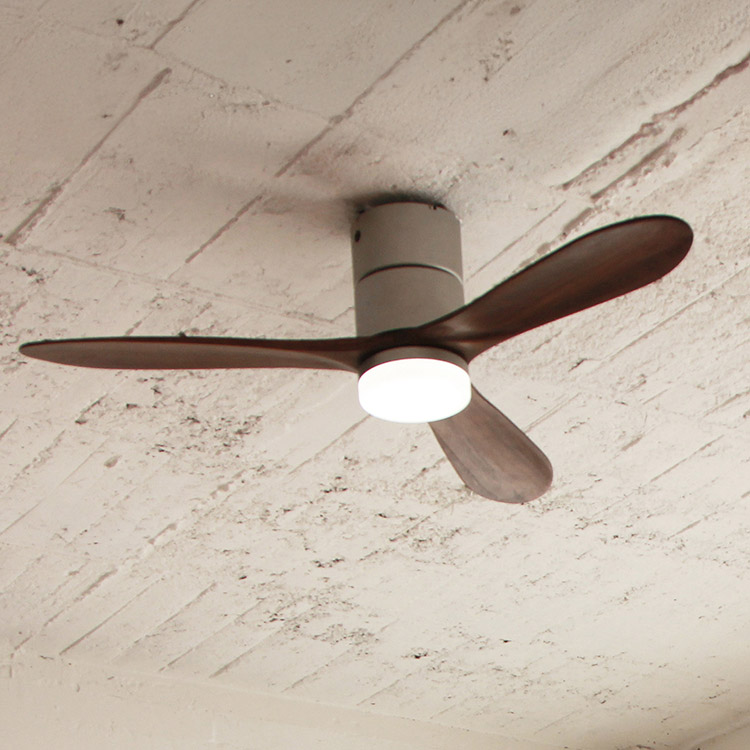 Modern Collection LED シーリングファン DCモーター REAL wood blades