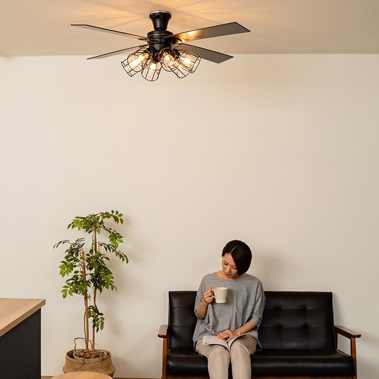 Modern Collection シーリングファン フィラメントLED 6灯 JE-CF048